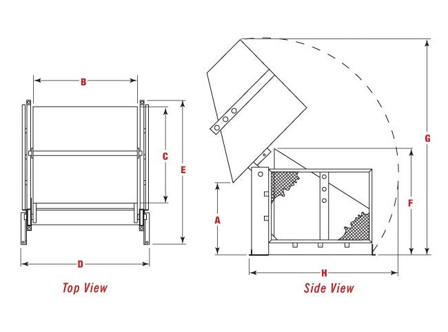 Advance Lifts DP Series Container Dumper - 52 Inch Carriage Width - Image 2