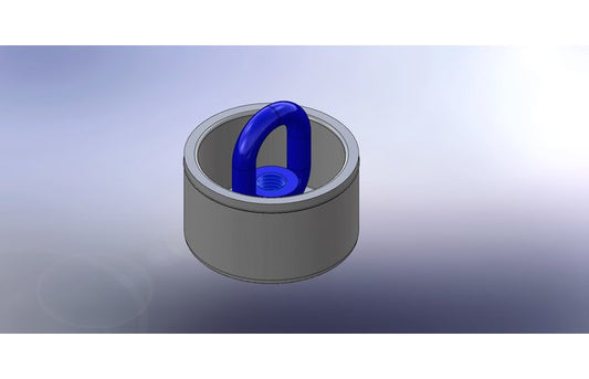 PVC Riser Cap 1 1/2 in Gray - Loop Nut Solid Stem - Image 1