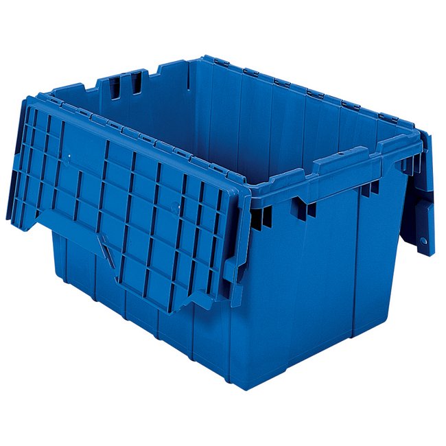 Blue 1.6 Cubic Feet Attached Lid Container - Source Equipment Co. - Image 1