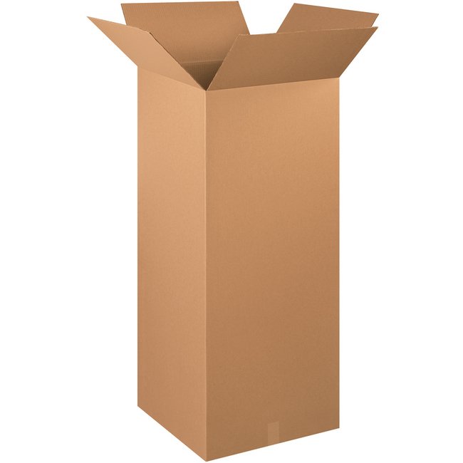 Alpha Tall Corrugated Box - 20x20x48 in, ECT-32 Kraft - Image 1