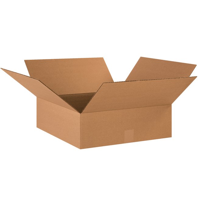 Alpha 18x18x6 Flat Corrugated Box - ECT-32 Kraft (Bundle of 20) - Image 1