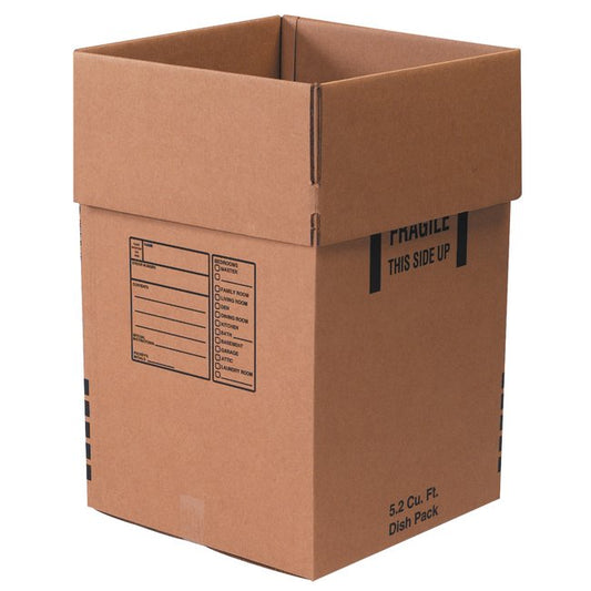Heavy-Duty 18x18x28 Dish Pack Box - Bundle of 5 - Image 1