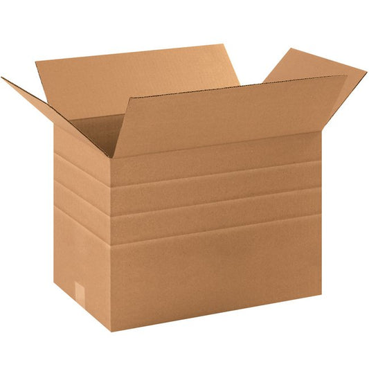 Adjustable Multi-Depth Corrugated Box - 17-1/4 x 11-1/2 x 12 in - Image 1
