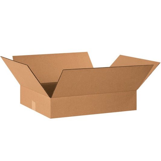 Alpha ECT-32 Kraft Corrugated Flat Box - 22x18x4 in - Image 1