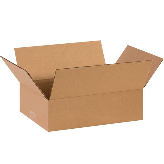 Alpha Packaging Flat Corrugated Box - 13x9x4 Inches - Image 1