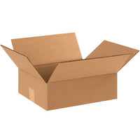 12x10x4 Flat Corrugated Box - ECT-32 Kraft Carton Bundle (25 Pack)