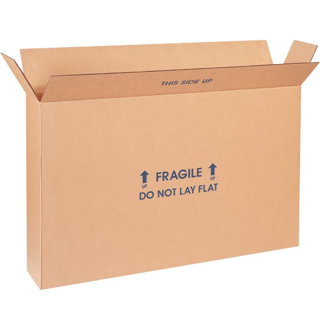 22x6x16 Flat-Panel TV Corrugated Box - Pack of 5, ECT-44 Kraft - Image 1