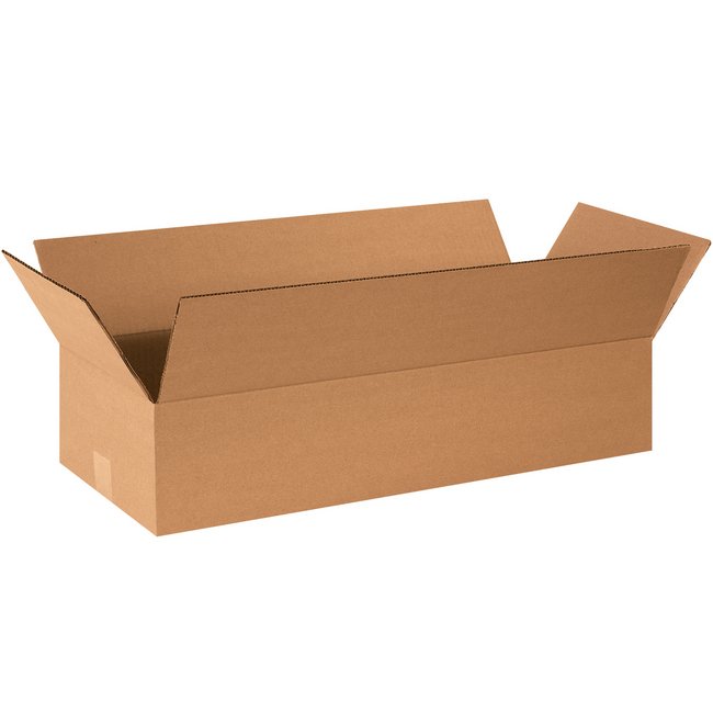 Alpha Kraft Flat Corrugated Box - 26x10x4 Inches (25 Pack) - Image 1