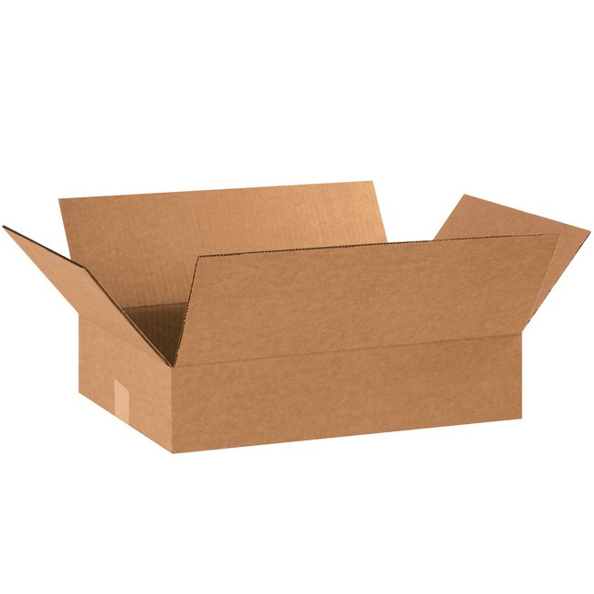 Alpha Packaging 18x12x4 Kraft Flat Corrugated Box Bundle (25 Pack) - Image 1