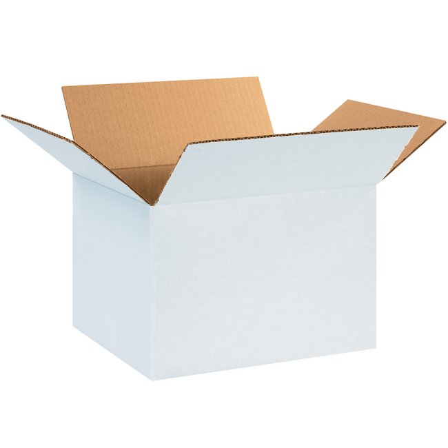 Alpha Packaging 12x10x8 White ECT-32 Corrugated Box Bundle (25-Pack) - Image 1