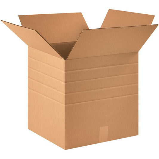Multi-Depth 16x16x16 Kraft Corrugated Box, Pack of 10 - Image 1