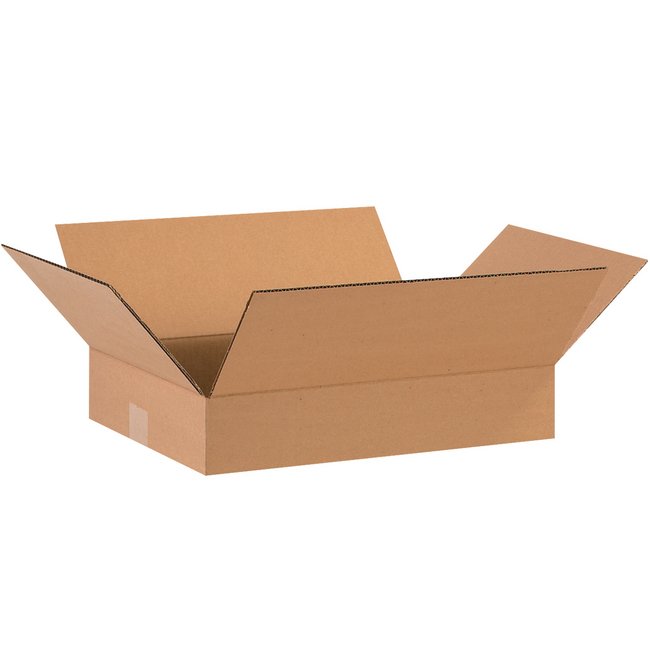 16x12x3 Flat Corrugated Box (Kraft, ECT-32, Bundle of 25) - Image 1