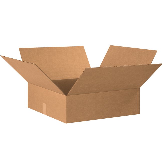 20x20x6 Flat Corrugated Box - Kraft ECT-32 - Bundle of 15 - Image 1