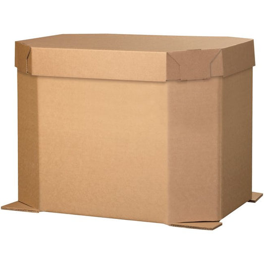 46x38x24 Octagon Heavy-Duty Corrugated Bottom Bin Box - Image 1
