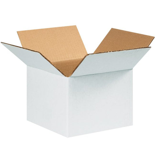 6x6x4 Corrugated Box - White, Multi-Depth, Pack of 25 - Image 1