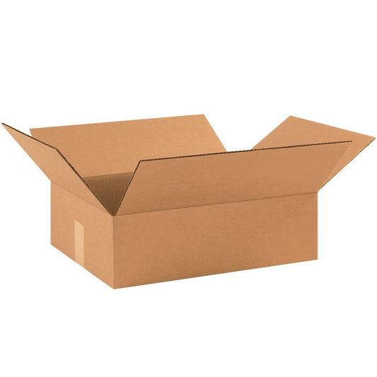 17.5x12x3 Flat Corrugated Box - ECT-32 Kraft (Bundle of 25) - Image 1