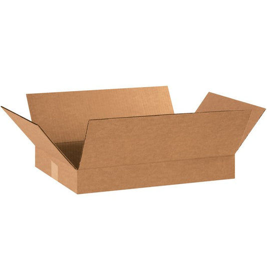 18x12x2 Flat Corrugated Box - ECT-32 Kraft, 25-Pack - Image 1