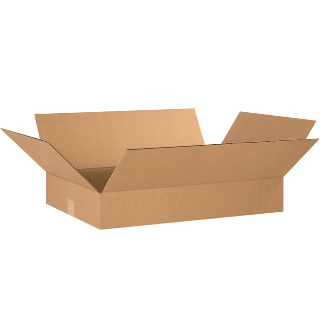 24x16x4 Flat Corrugated Box - ECT-32 Kraft (Bundle of 25) - Image 1