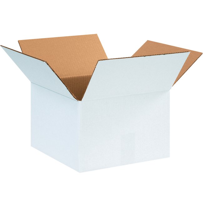 Alpha ECT-32 White Corrugated Box 12x12x8 in - Image 1