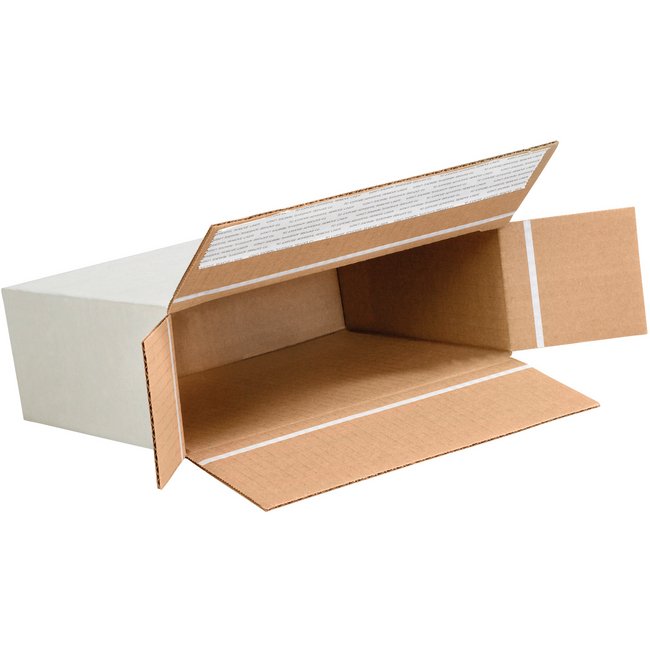 Alpha Packaging Corrugated Self Seal Side Loading Box - 9-1/4 x 3 x 6-3/4 in - Image 1