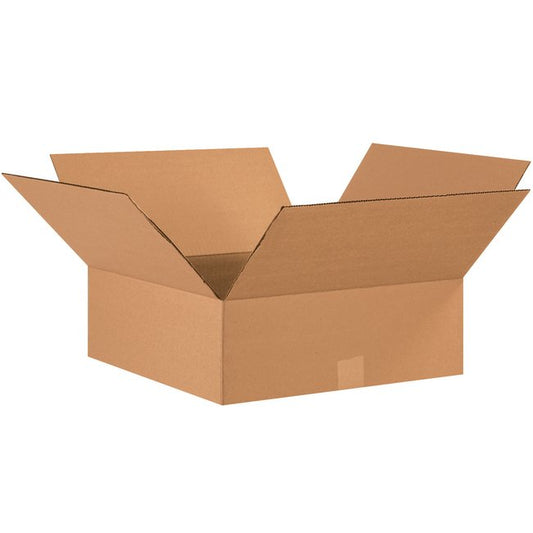 17x17x6 Flat Corrugated Box Bundle Pack - ECT-32 Kraft - Image 1