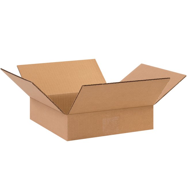 10x10x2 Flat Corrugated Box - ECT-32 Kraft, Bundle of 25 - Image 1
