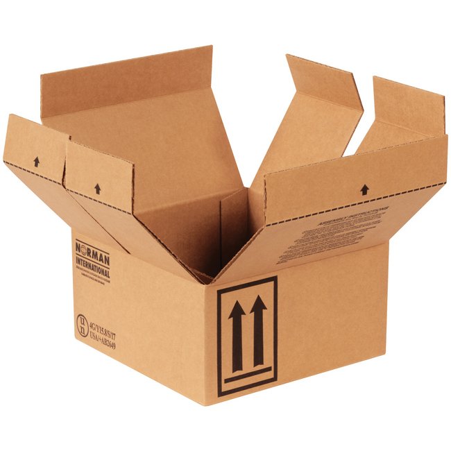9-7/16in x 9-7/16in x 5in HazMat Corrugated Box (4-1 Quart) - Image 1
