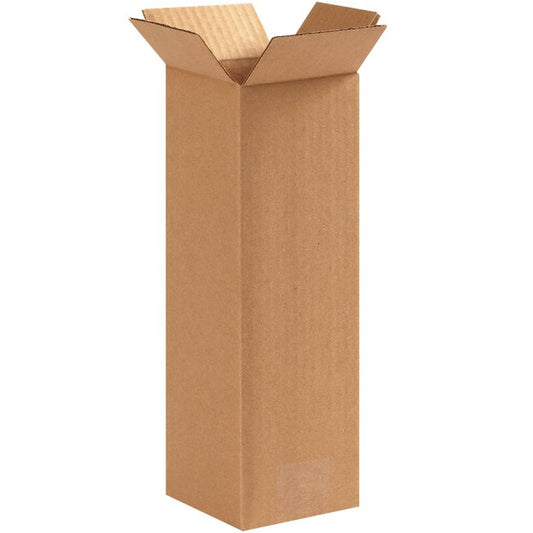 Alpha Packaging, Inc. 4x4x12 Tall Corrugated Box - Image 1