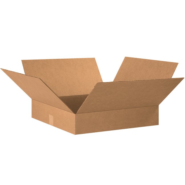 Alpha Packaging, Inc. 20x20x4 Flat Corrugated Box - ECT-32 Kraft - Image 1