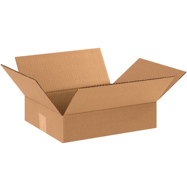 12x10x3 Flat Corrugated Box - ECT-32 Kraft, Bundle of 25 - Image 1