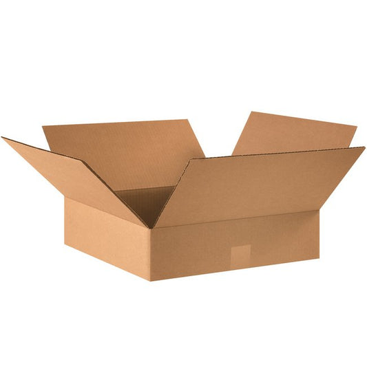 16x16x4 Flat Corrugated Box - ECT-32 Kraft, Bundle of 25 - Image 1
