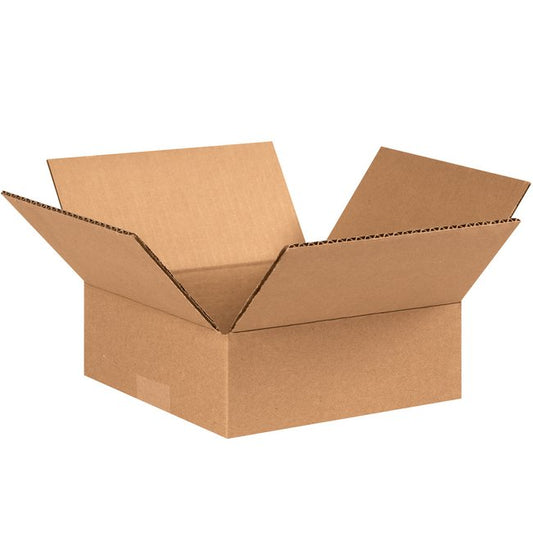 9x9x3 Flat Corrugated Box - Kraft ECT-32, Pack of 25 - Image 1