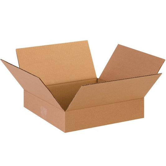 Alpha Packaging 13x13x3 Flat Corrugated Box - Bundle of 25 - ECT-32 Kraft - Image 1