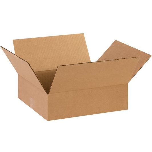 Kraft Flat Corrugated Box - 14x12x4 in - Bundle of 25 - Image 1