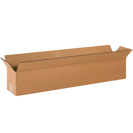 24x4x4 Long Corrugated Box - Kraft ECT-32 - Pack of 25 - Image 1