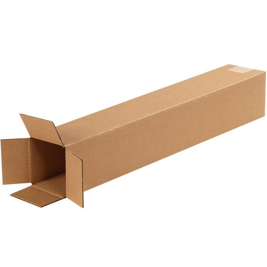 4x4x24 Tall Kraft Corrugated Box Bundle - Pack of 25 - Image 1