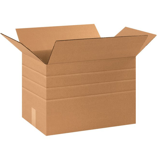 Multi-Depth Corrugated Box - Adjustable Sizes, Kraft ECT-32, Bundle of 25 - Image 1
