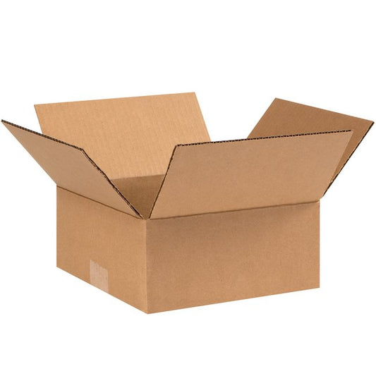 9x9x4 Flat Corrugated Box (25-Pack) - Kraft ECT-32 - Image 1