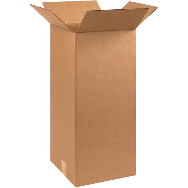 Alpha Packaging 10x10x24 Tall Corrugated Box, ECT-32 Kraft, Bundle of 25 - Image 1