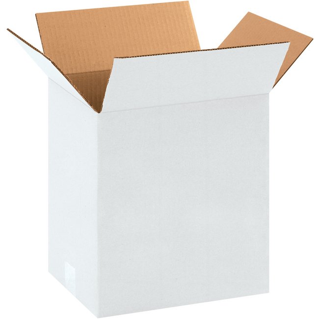 Alpha Packaging ECT-32 White Corrugated Box - 11-1/4x8-3/4x12 Inches, Pack of 25 - Image 1