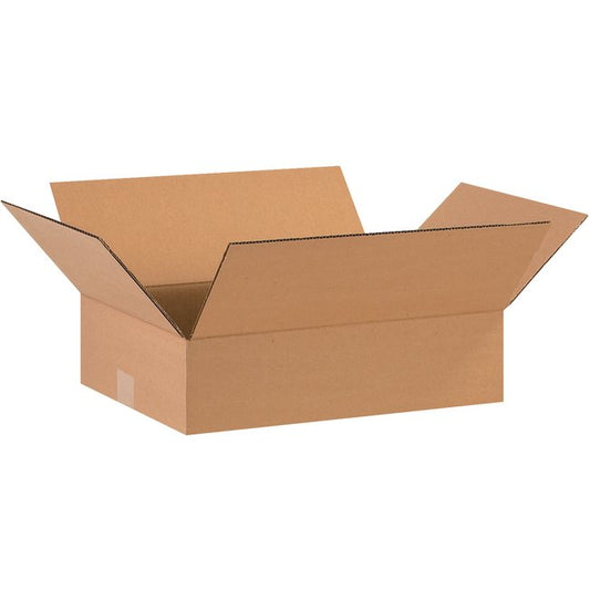16x12x4 Flat Corrugated Box - ECT-32 Kraft (Bundle of 25) - Image 1
