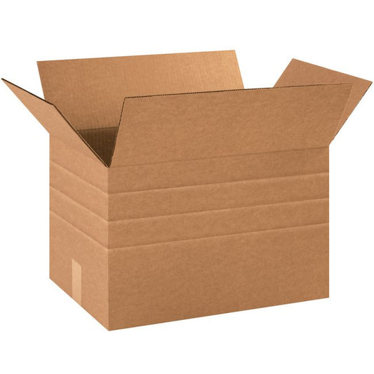 Multi-Depth 18x12x12-inch Kraft Corrugated Box - Pack of 25 - Image 1