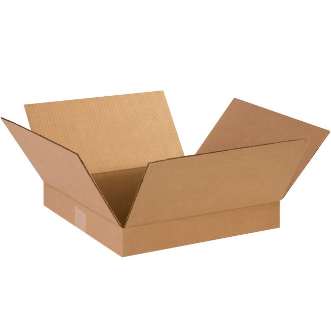 14x14x2 Flat Corrugated Box - Bundle of 25, ECT-32 Kraft - Image 1