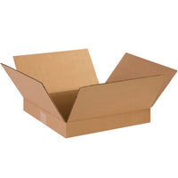 14x14x2 Flat Corrugated Box - Bundle of 25, ECT-32 Kraft