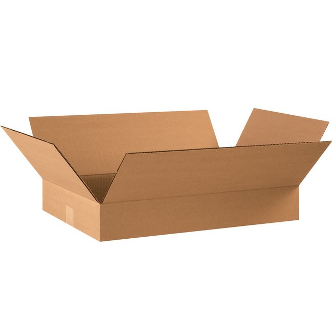 Flat Corrugated Box - 22x14x4 in - Image 1