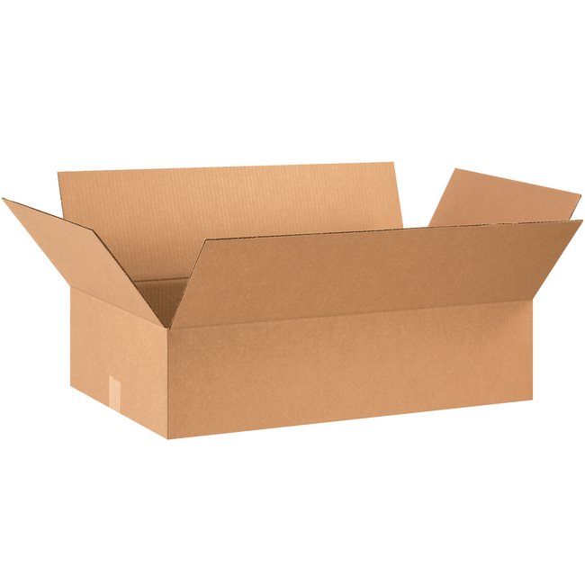 28x16x7 Flat Corrugated Box - ECT-32 Kraft - Bundle of 20 - Image 1