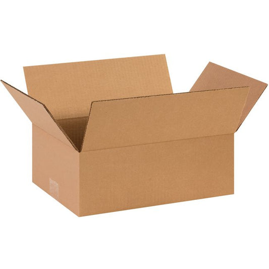 14x10x5 Flat Corrugated Box - ECT-32 Kraft (Bundle of 25) - Image 1