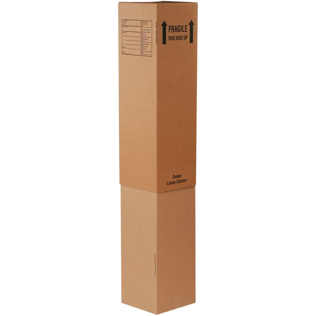 Adjustable Lamp Box with Fragile Warning - 12x12x40 in - Image 1