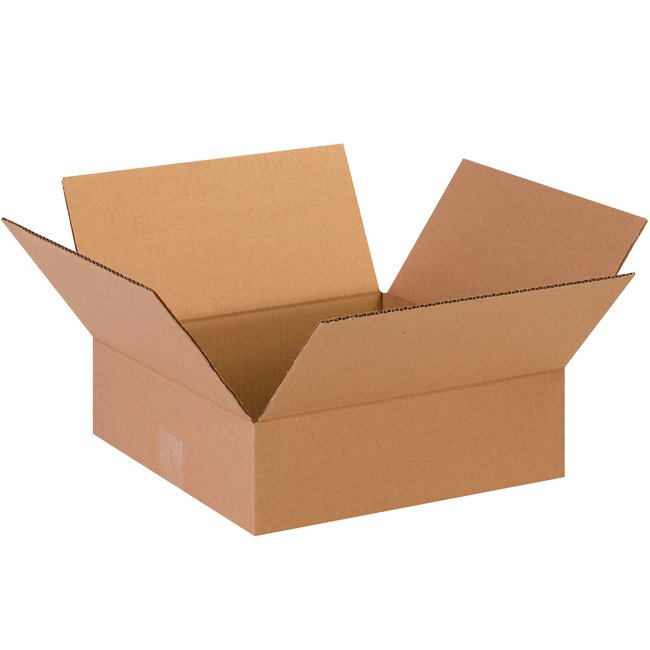 13x13x4 Flat Corrugated Box - ECT-32 Kraft, Bundle of 25 - Image 1