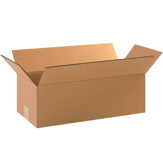 18x8x6 Long Corrugated Box - ECT-32 Kraft, Bundle of 25 - Image 1